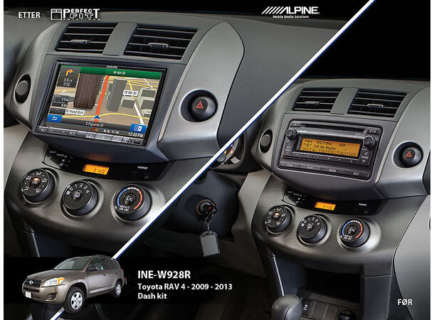 Alpine KIT-8RAV4, Toyota Rav4 Monteringssett til Alpine 8-tommer radio 